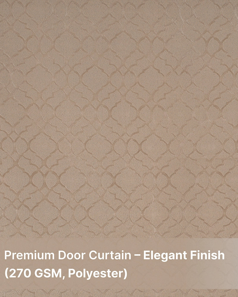Textured Polyester Eyelet Curtain for Doors (Beige, 7 ft)