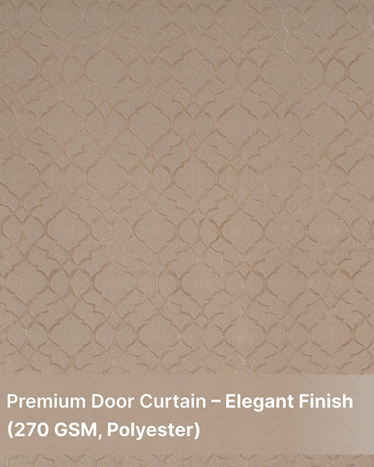 Textured Polyester Eyelet Curtain for Doors (Beige, 7 ft)