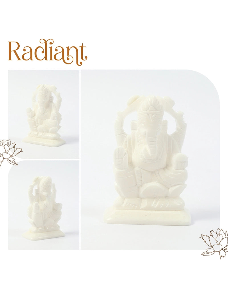 Lord Ganesha Marble Murti for Wisdom, Prosperity, and Daily Worship