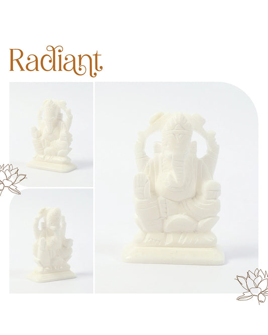 Lord Ganesha Marble Murti for Wisdom, Prosperity, and Daily Worship