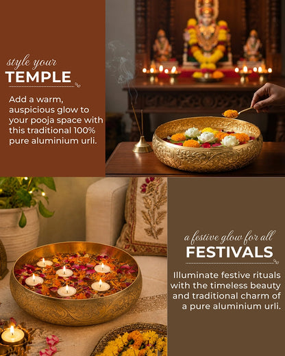 Premium Decorative Handcrafted Urli Bowl for Flowers and Floating Candles