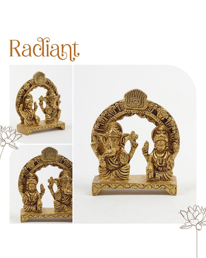 Brass Laxmi Ganesh Idol for Diwali Pooja, Home Decoration & Festive Gifting
