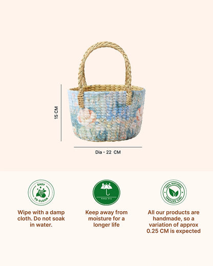 Eco-Friendly Seagrass Gift Basket for Fruits, Pooja, and Home Décor