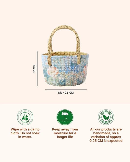 Eco-Friendly Seagrass Gift Basket for Fruits, Pooja, and Home Décor