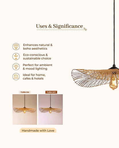 Handmade Bamboo Ceiling Lamp for Living Room Decoration