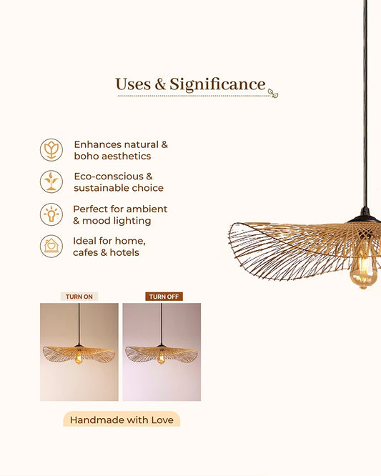 Handmade Bamboo Ceiling Lamp for Living Room Decoration