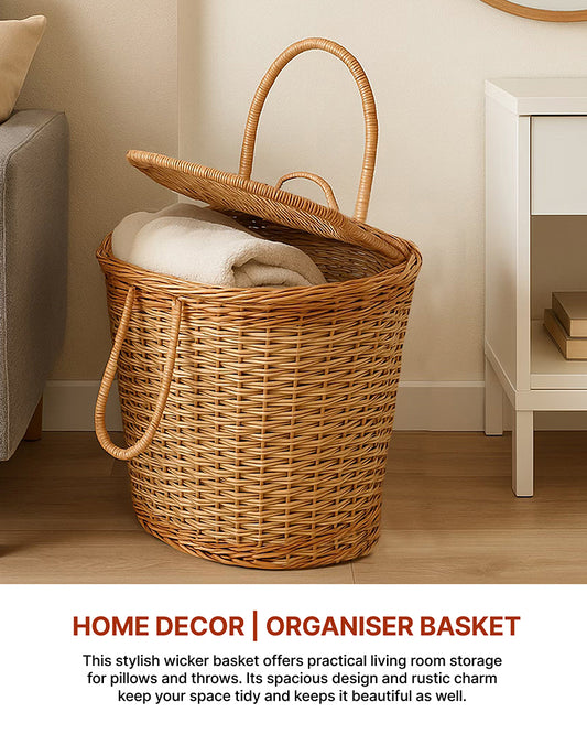 Wicker Picnic Basket | Wicker Lunch Basket | Toy Storage Basket