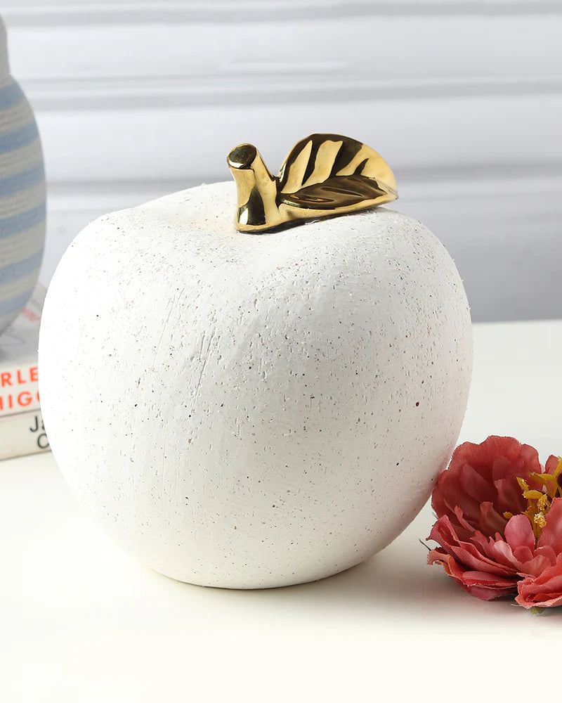 Decorative Ceramic Apple Showpiece for Tabletop, Shelf, and Gifting