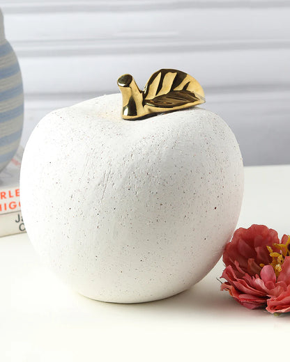 Decorative Ceramic Apple Showpiece for Tabletop, Shelf, and Gifting