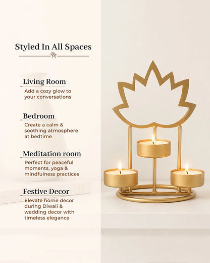 Lotus Shaped Metal Candle Holder Lights for Home Decor