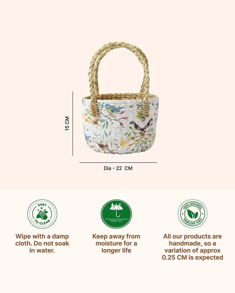 Natural Seagrass Gift Basket for Home, Pooja, and Special Occasions