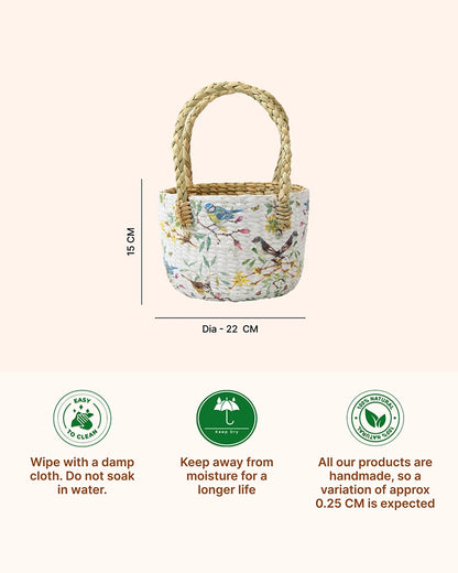 Natural Seagrass Gift Basket for Home, Pooja, and Special Occasions