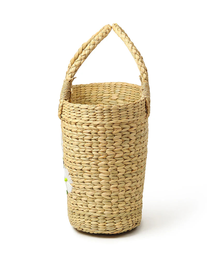 Handmade Seagrass Embroidery Handbag for Shopping, Storage & Everyday Use