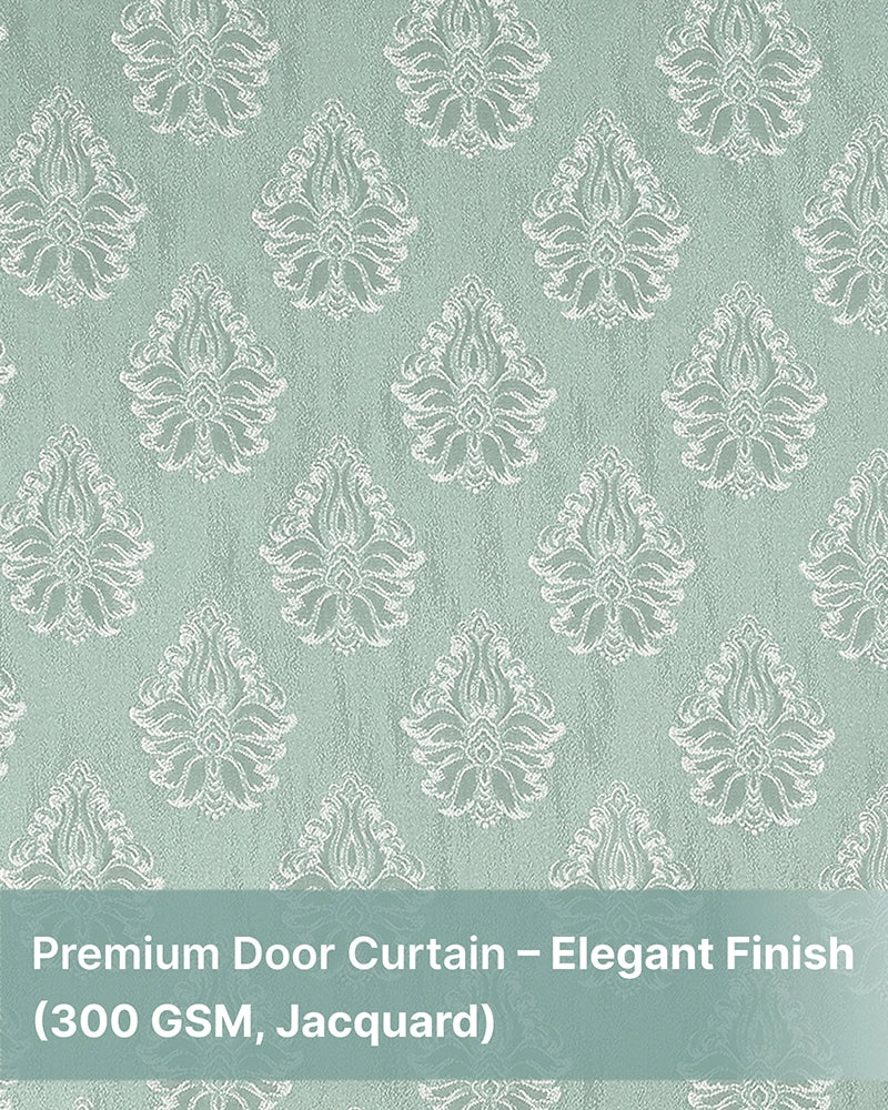 Modern Jacquard Door Curtain in Eyelet Style (Blue, 7 ft)
