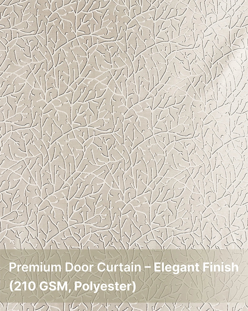 Designer Polyester Eyelet Door Curtain (Cream, 7 ft)