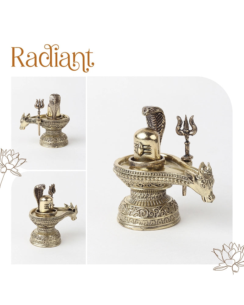 Decorative Brass Shivling Idol for Mandir and Home Pooja