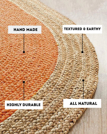 Runder Teppich aus Jute