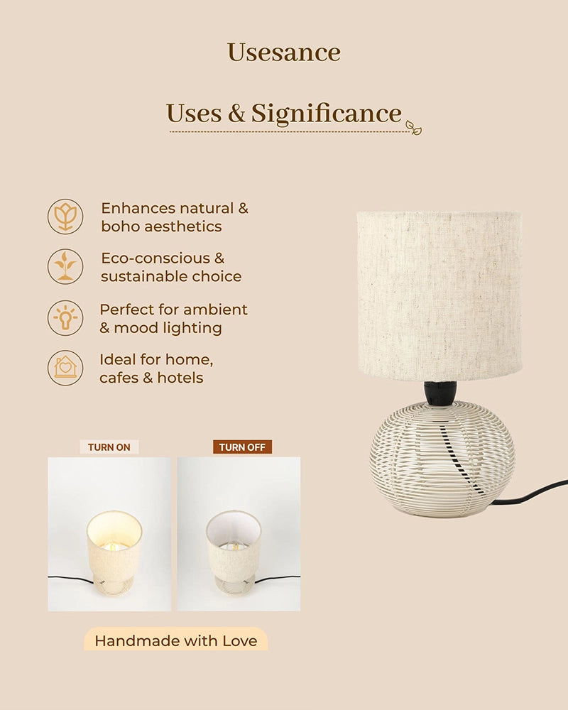 Artisan Linen Shade Table Lamp with Sleek Metal Base Warm Glow