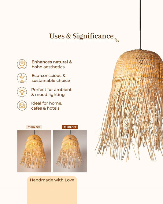Boho Bamboo Pendant Lamp for Balcony and Patio