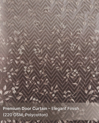 Premium Polycotton Eyelet Door Curtain (Brown, 7 ft)