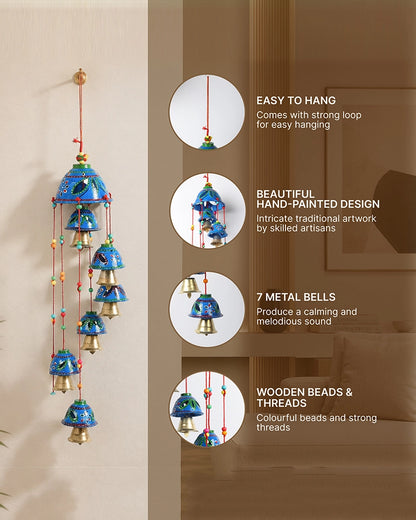 Ethnic Rajasthani Wind Chime with Hand Painted Bells for Home Décor