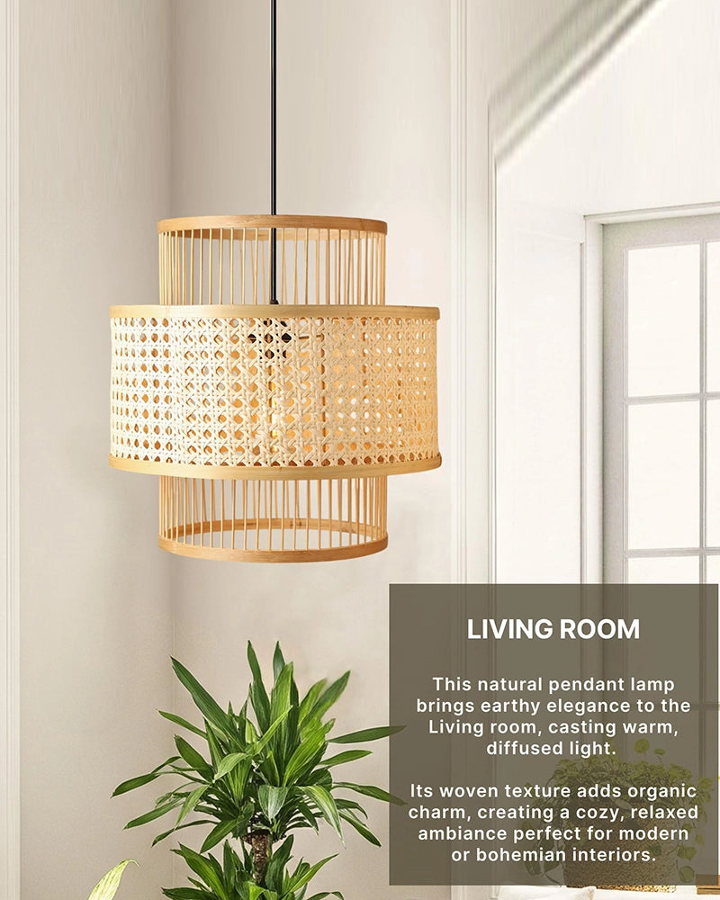 Decorative Bamboo Hanging Lamp for Bedroom and Study Room