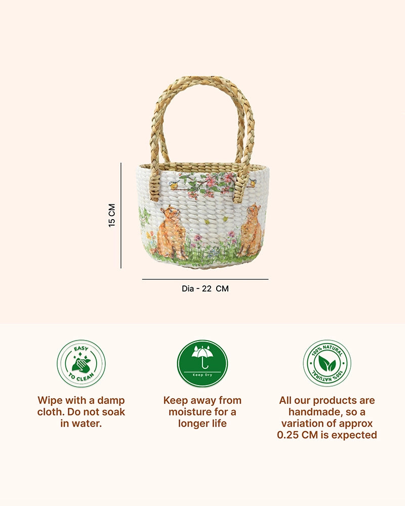 Multi-Purpose Seagrass Basket for Gift Hampers and Home Organization