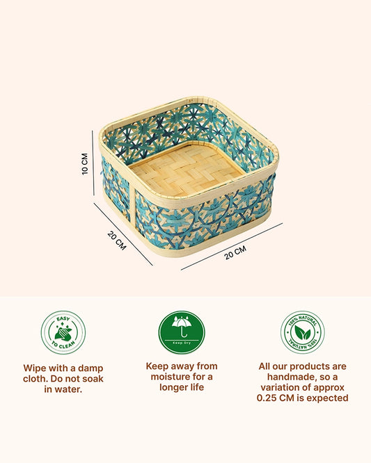 Bamboo Storage Basket Multipurpose Home Organizer