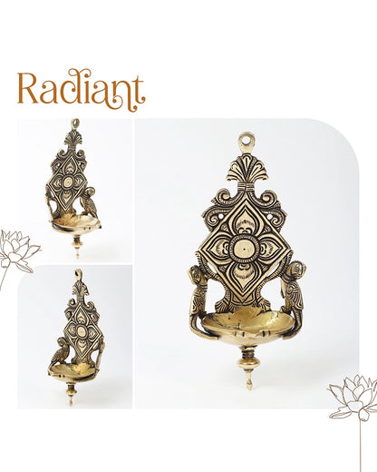 Decorative Brass Hanging Diya for Aarti, Pooja Items, and Home Decor