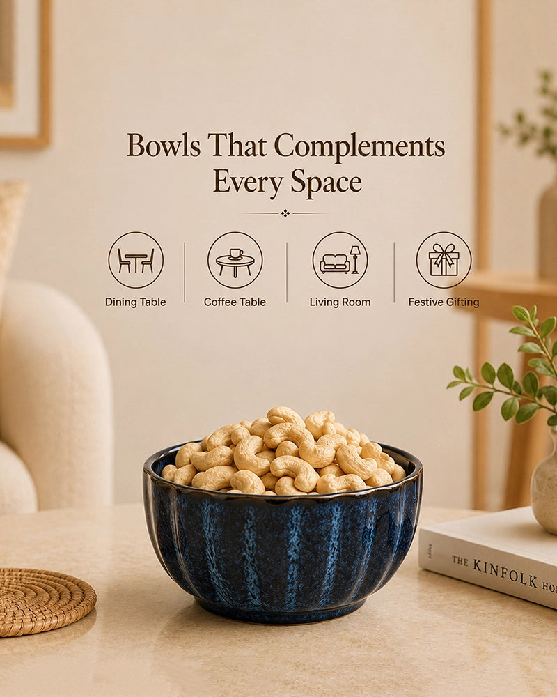 Ceramic Serving Bowl Set for Snacks & Gifting, Set of 2