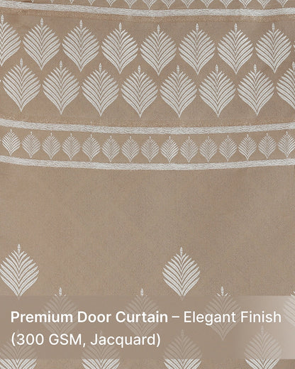 Contemporary Jacquard Eyelet Door Curtain (Beige, 7 ft)