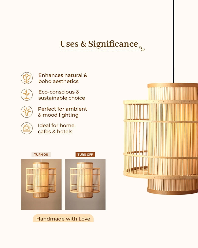 Minimalist Bamboo Hanging Light for Home Decor and Hall