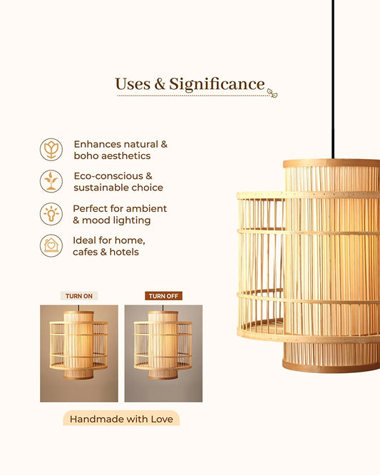 Minimalist Bamboo Hanging Light for Home Decor and Hall