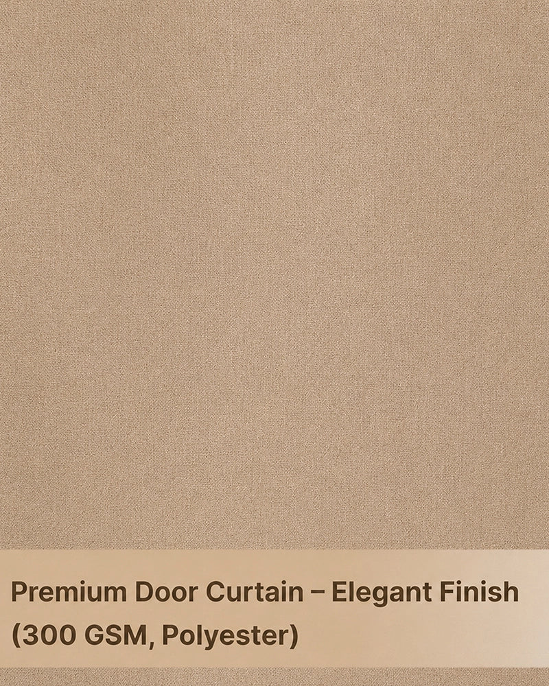 Modern Polyester Door Curtain in Eyelet Style (Brown, 7 ft)