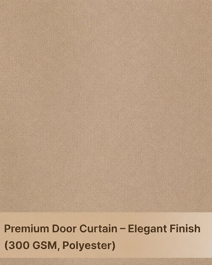 Modern Polyester Door Curtain in Eyelet Style (Brown, 7 ft)