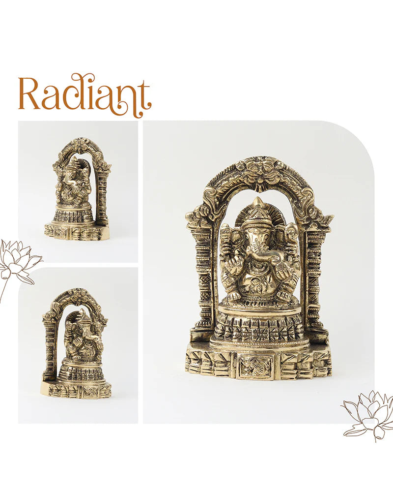 Pure Brass Ganesh Ji Idol for Home, Office, and Sacred Spaces