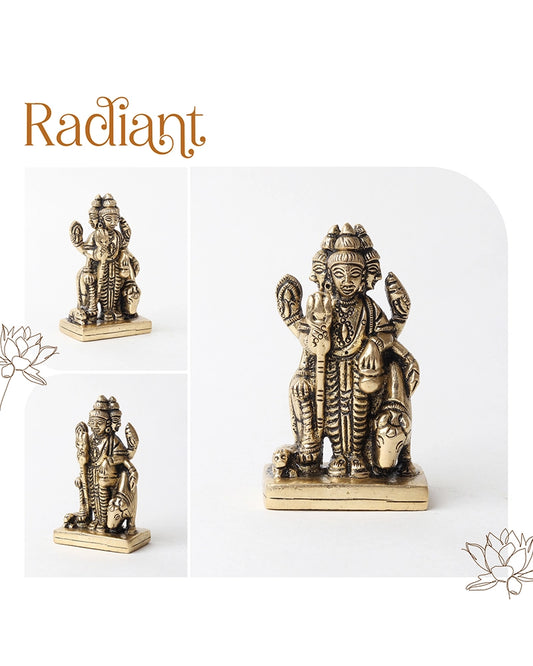 Brass Dattatreya Murti for Pooja Room Home Temple Decorative Idol