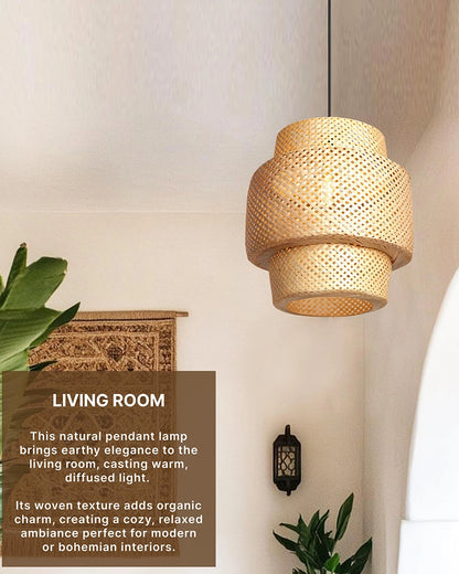 Minimalist Bamboo Pendant Light for Balcony and Patio