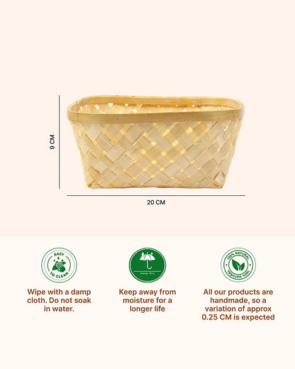 Rustic Bamboo Basket for Kitchen, Living Room, and Decorative Use