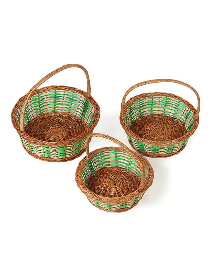 Handmade Wicker Fruit Basket in Pyala Shape for Gifting and Kitchen Storage