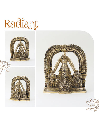 Tirupati Balaji with Lakshmi Brass Idol Spiritual Showpiece for Home