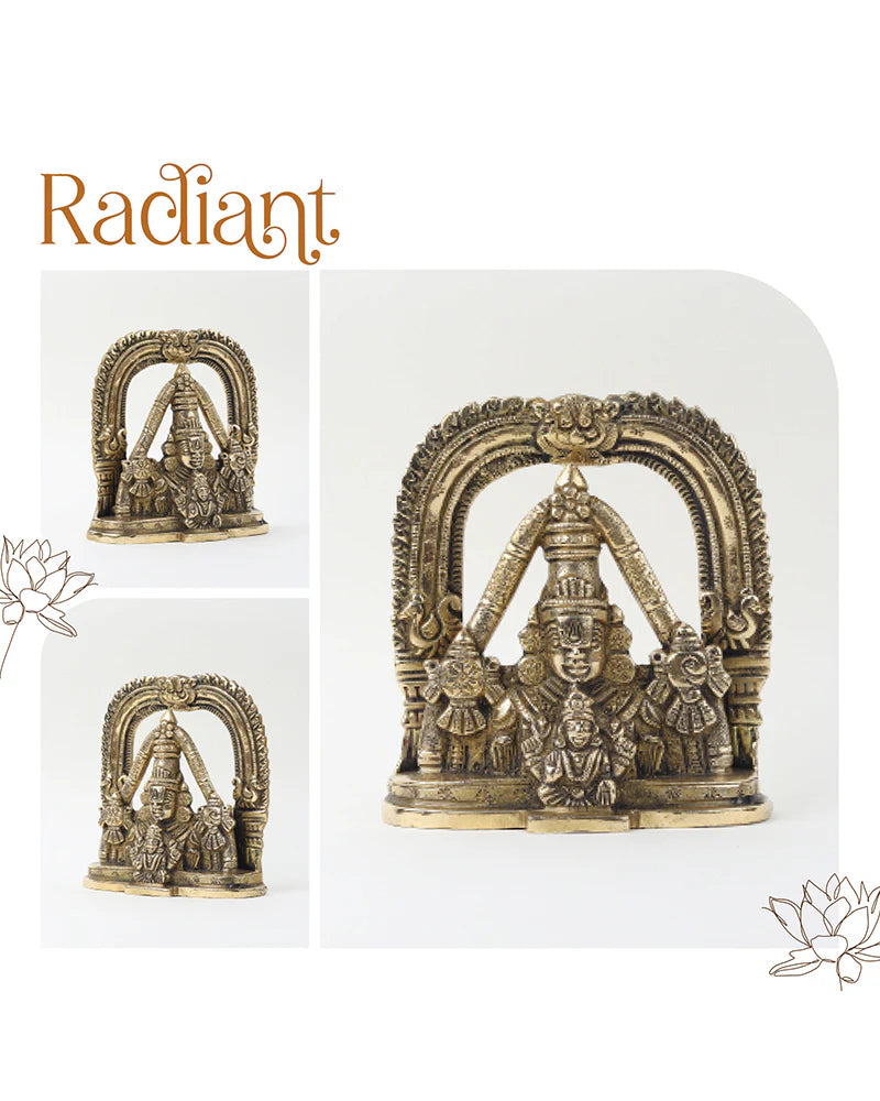 Tirupati Balaji with Lakshmi Brass Idol Spiritual Showpiece for Home