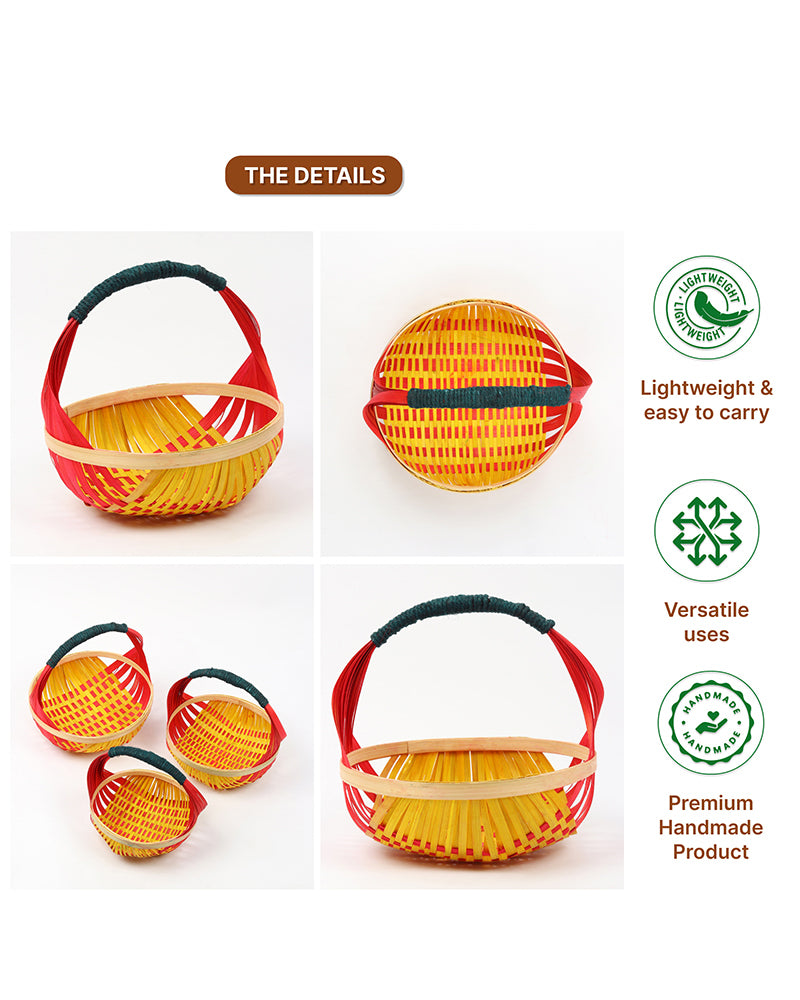 Bamboo Kitchen Fruit Basket for Vegetable Storage and Elegant Home Gifting