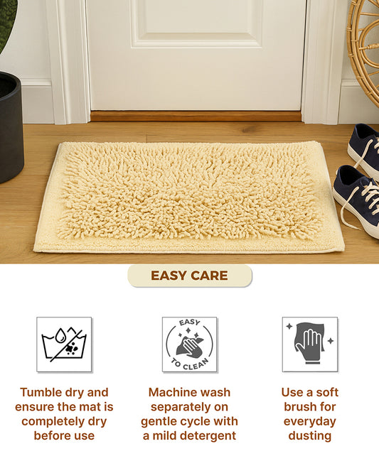 Elegant Cotton Bath Mat for Bathroom Door and Modern Home Decor