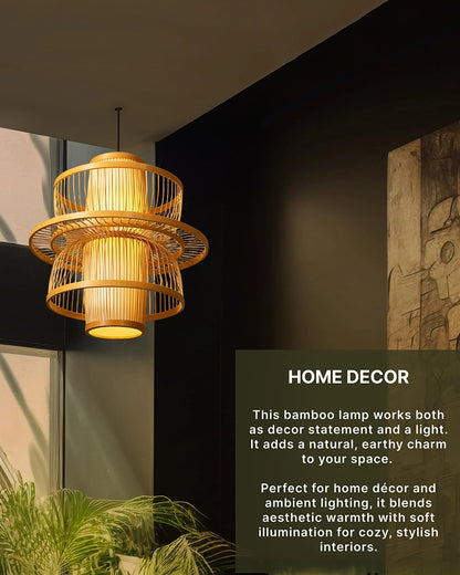 Bamboo Ceiling Lamp for Living Room Decoration