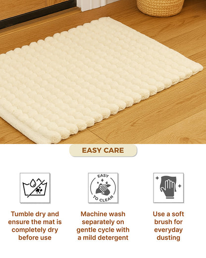 Cotton Bathroom Door Mat with Non Slip Backing and Soft Texture