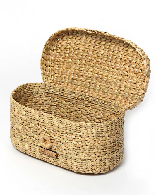 Handwoven Seagrass Tissue Box for Desk, Living Room & Bedroom