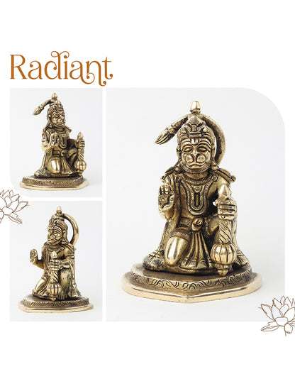 Traditional Hanuman Brass Statue for Daily Worship and Home Temple