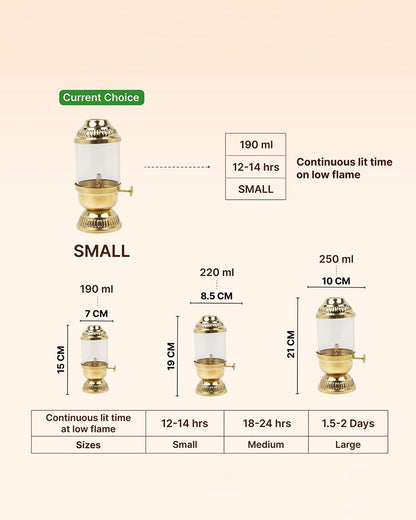 Premium Brass Akhand Diya for Pooja and Festive Worship