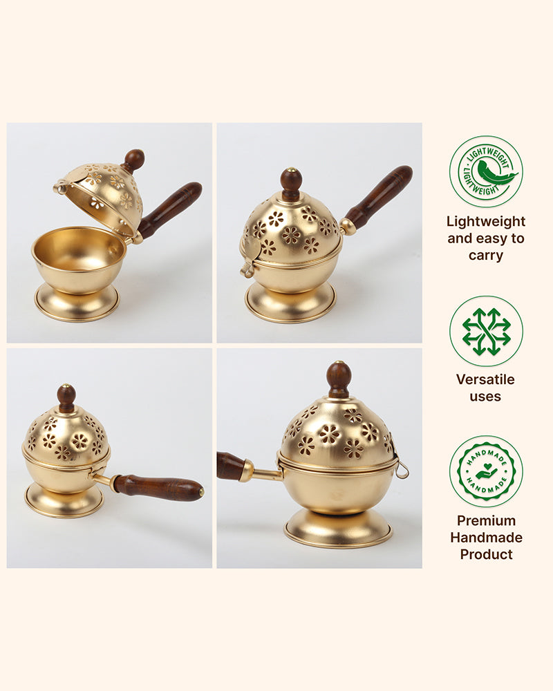 Premium Metal Dhoop Burner for Pooja Room and Home Temple